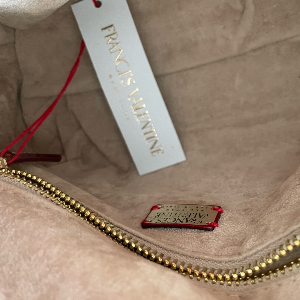 Frances Valentine Gold Crocodile-Embossed Satchel - Picture 6 of 6
